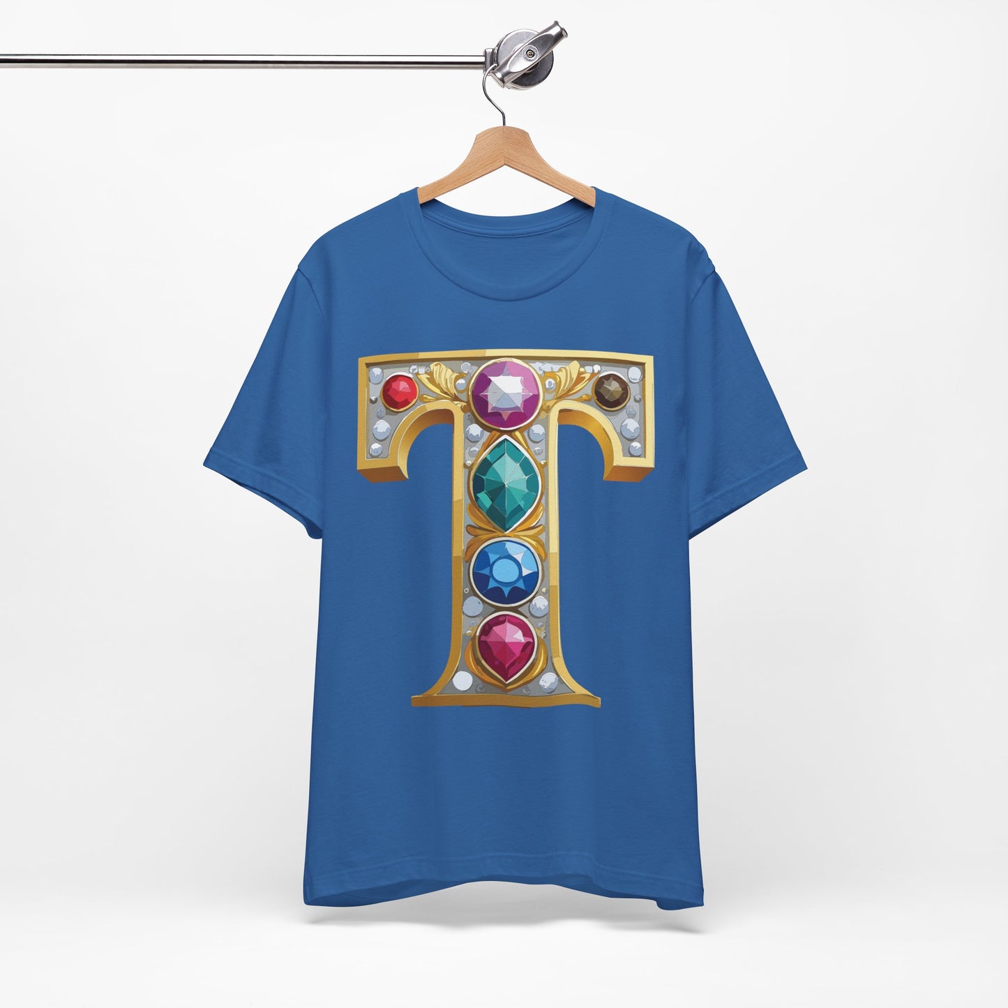Letter Shirt, Shirt with Letters, Tee Shirt with Gold Letter, Shirt with Antique Letters