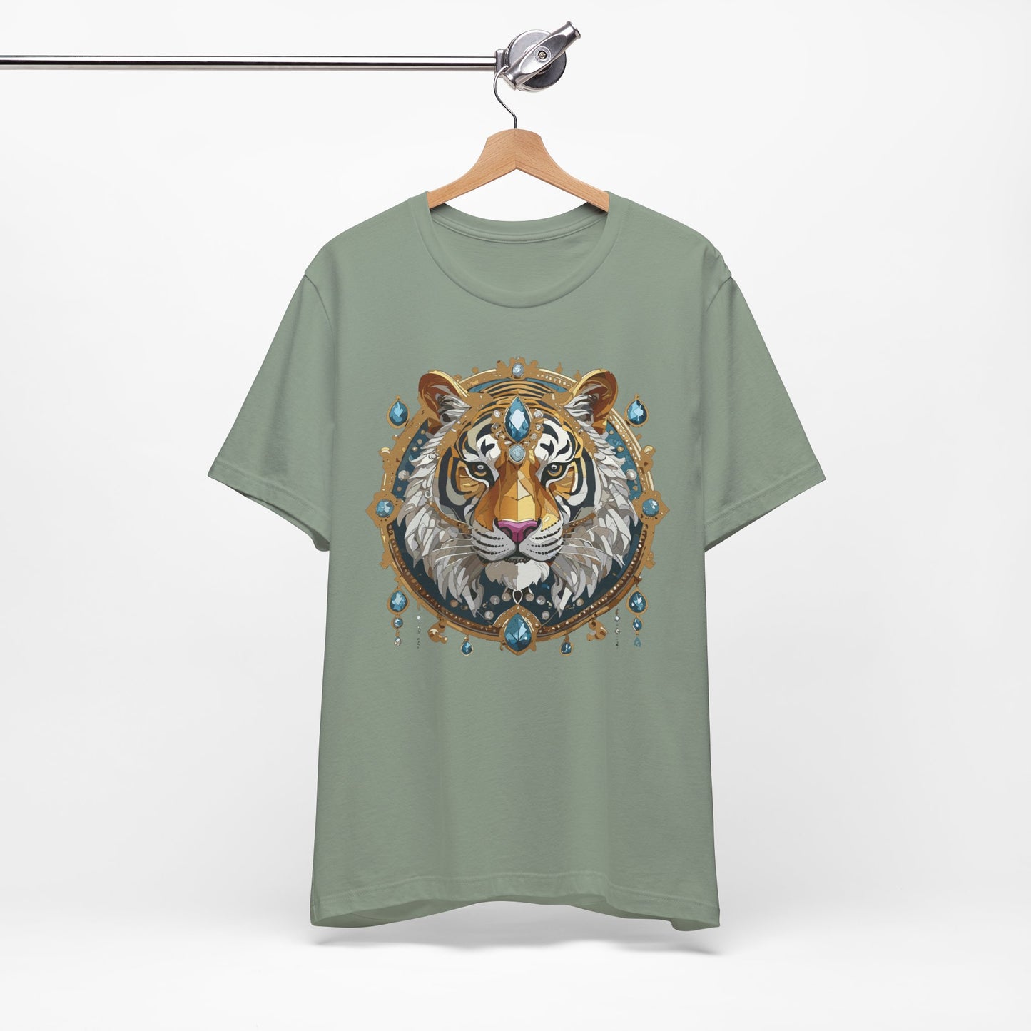 Animal Shirt, Shirt with Animal, Tee Shirt with Gold Animal Medal, Shirt with Antique Animal Medallion