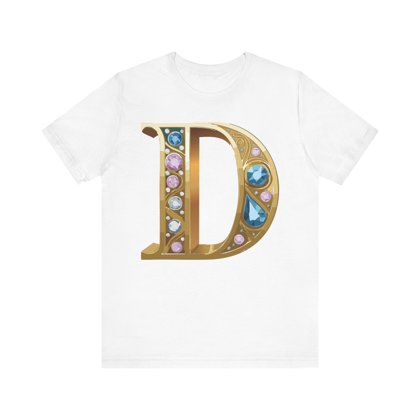Letter Shirt, Shirt with Letters, Tee Shirt with Gold Letter, Shirt with Antique Letters