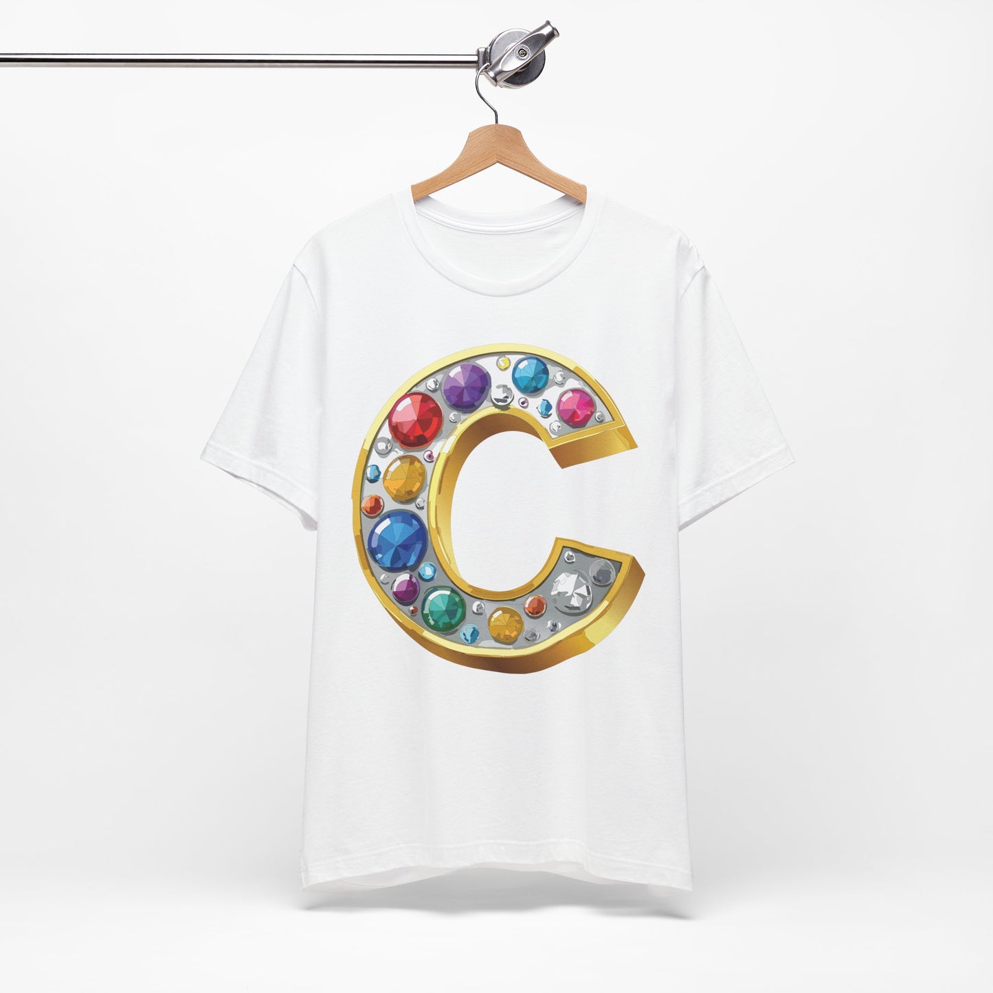 Letter Shirt, Shirt with Letters, Tee Shirt with Gold Letter, Shirt with Antique Letters