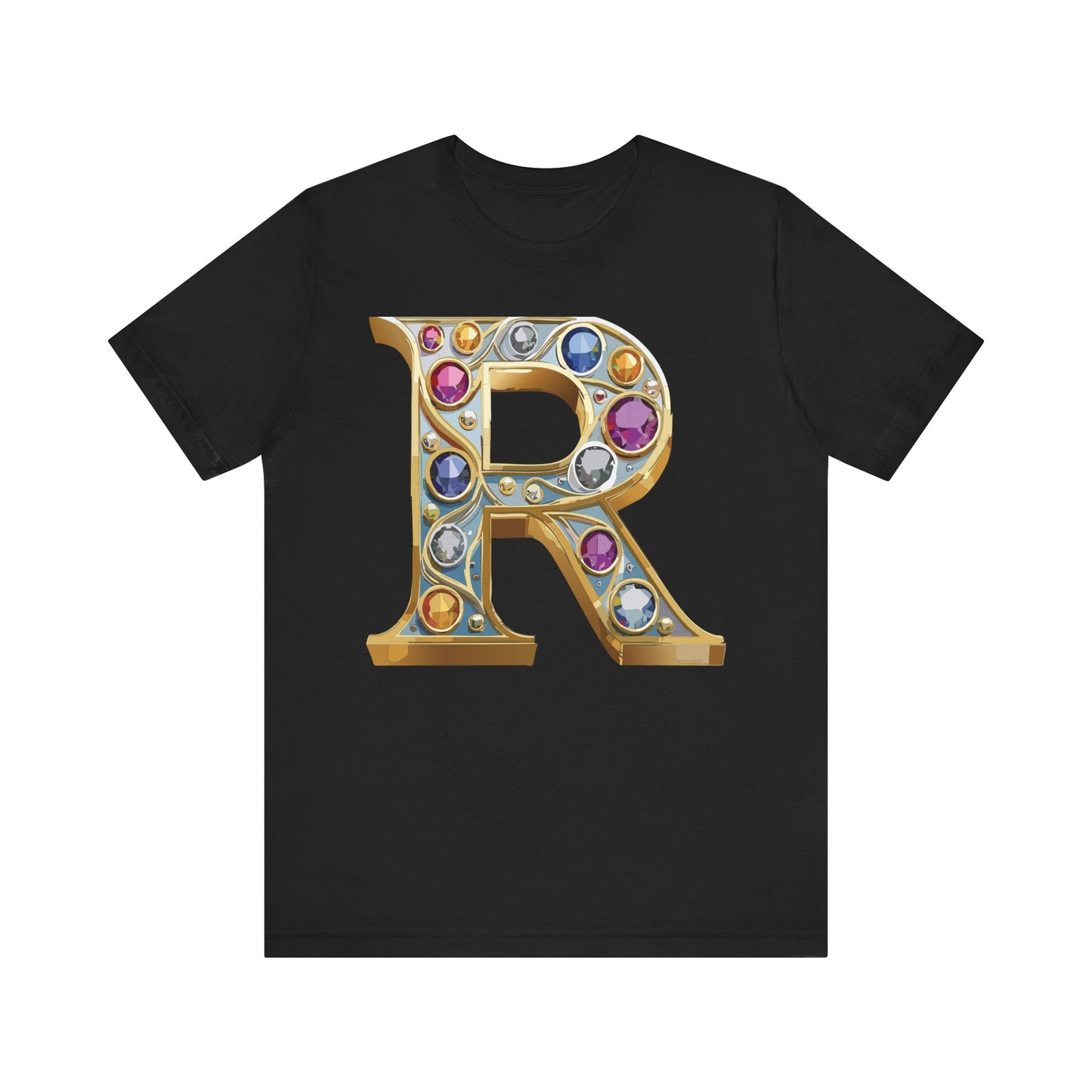 Letter Shirt, Shirt with Letters, Tee Shirt with Gold Letter, Shirt with Antique Letters