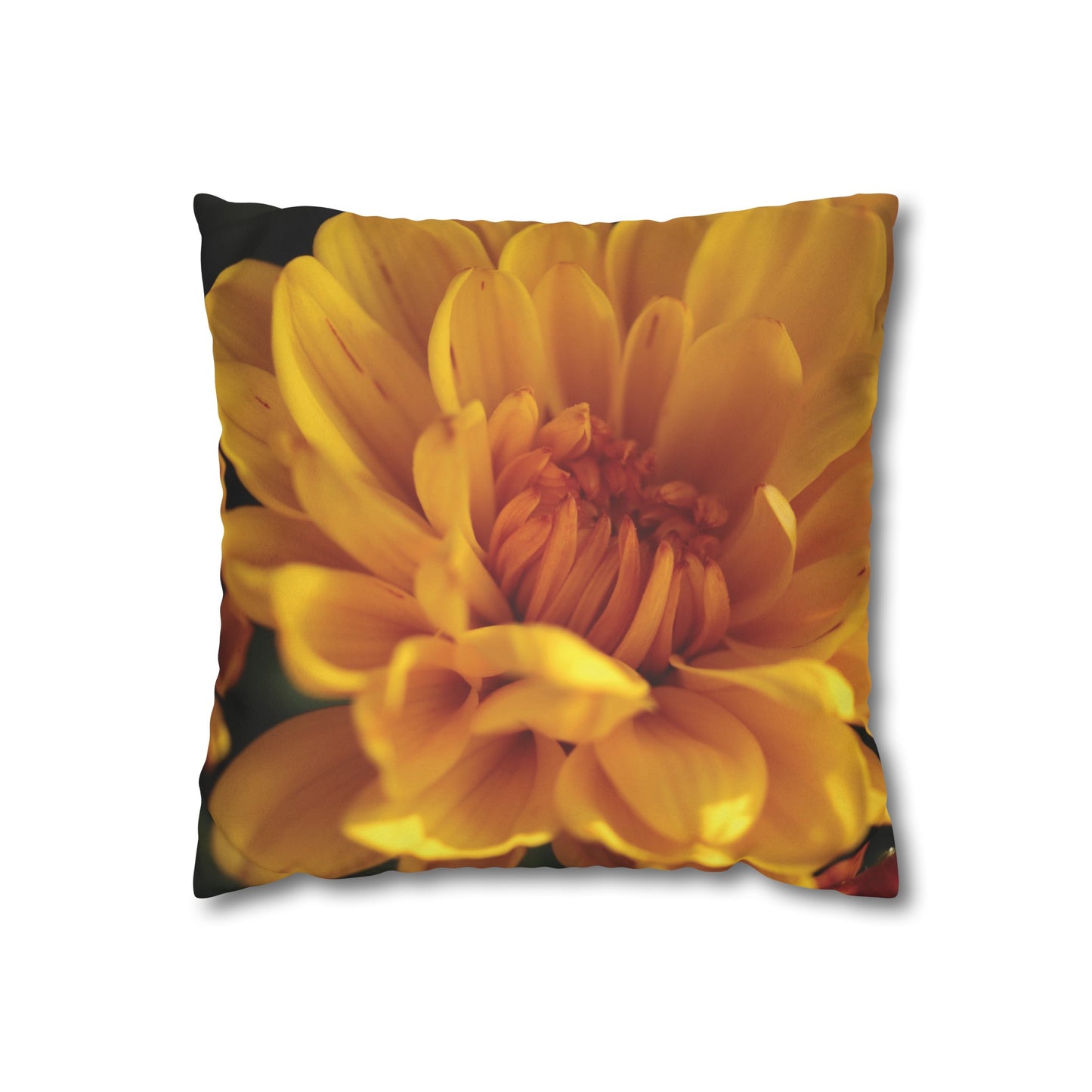 Floral Faux Suede Square Pillowcase