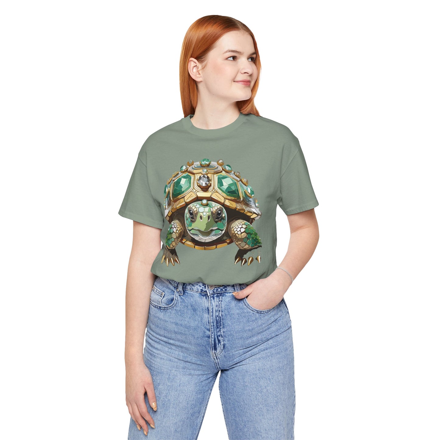 Animal Shirt, Shirt with Animal, Tee Shirt with Gold Animal Medal, Shirt with Antique Animal Medallion