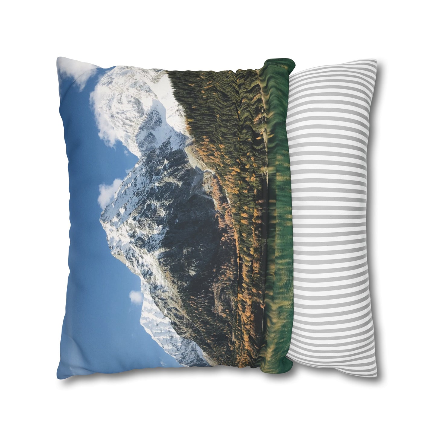 Faux Suede Square Pillowcase with Landscape