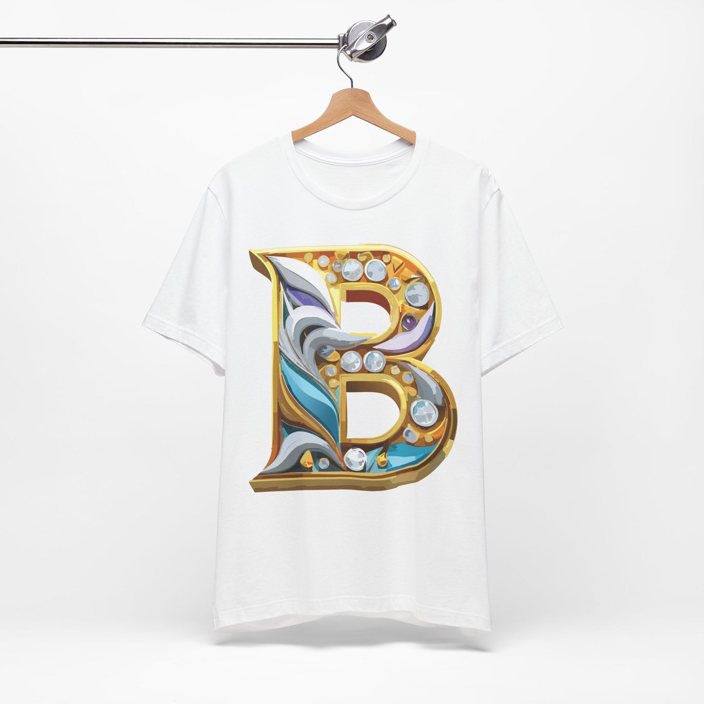 Letter Shirt, Shirt with Letters, Tee Shirt with Gold Letter, Shirt with Antique Letters