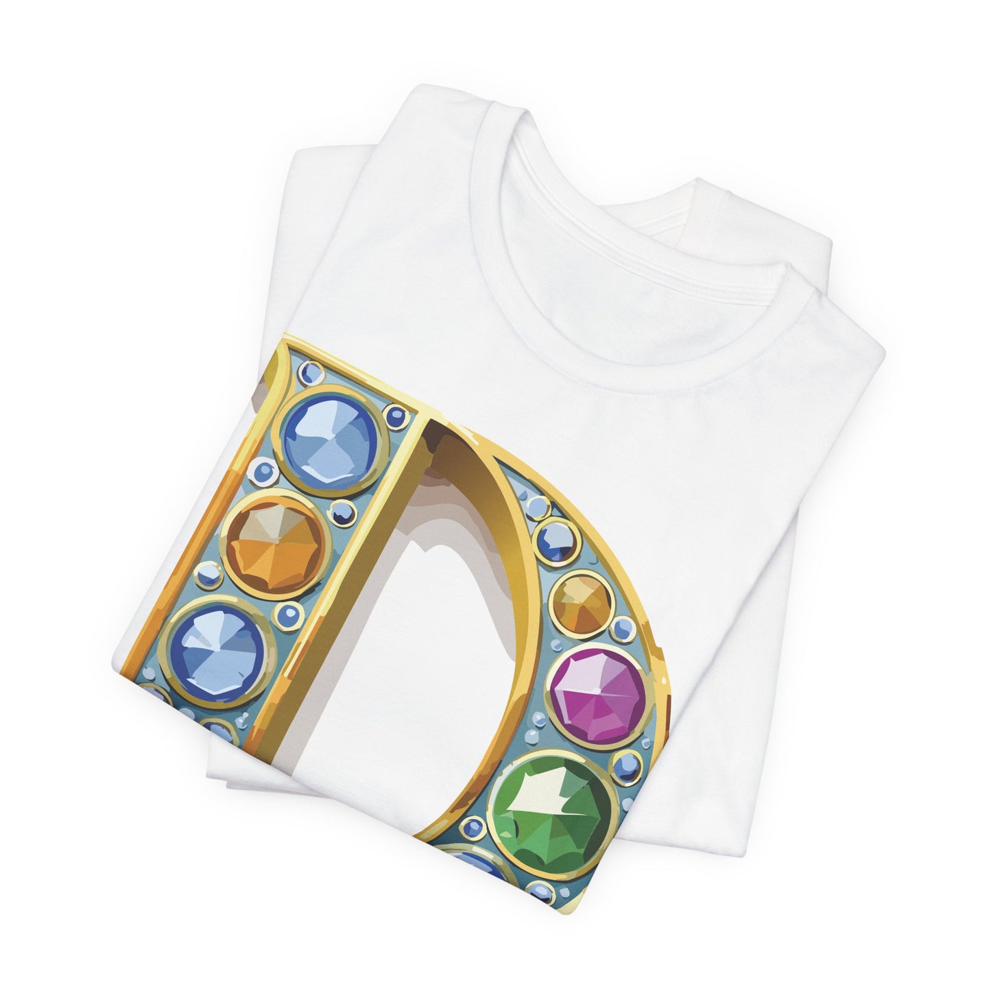 Letter Shirt, Shirt with Letters, Tee Shirt with Gold Letter, Shirt with Antique Letters