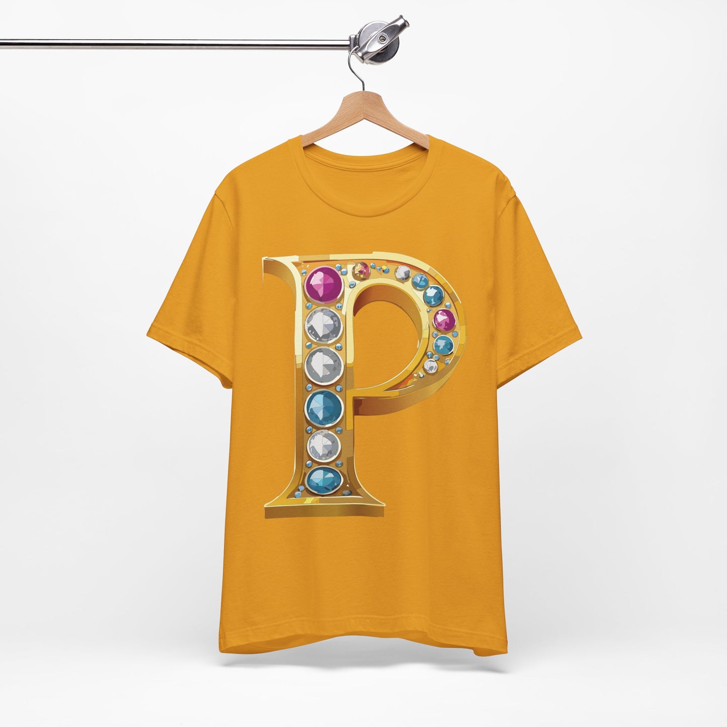 Letter Shirt, Shirt with Letters, Tee Shirt with Gold Letter, Shirt with Antique Letters