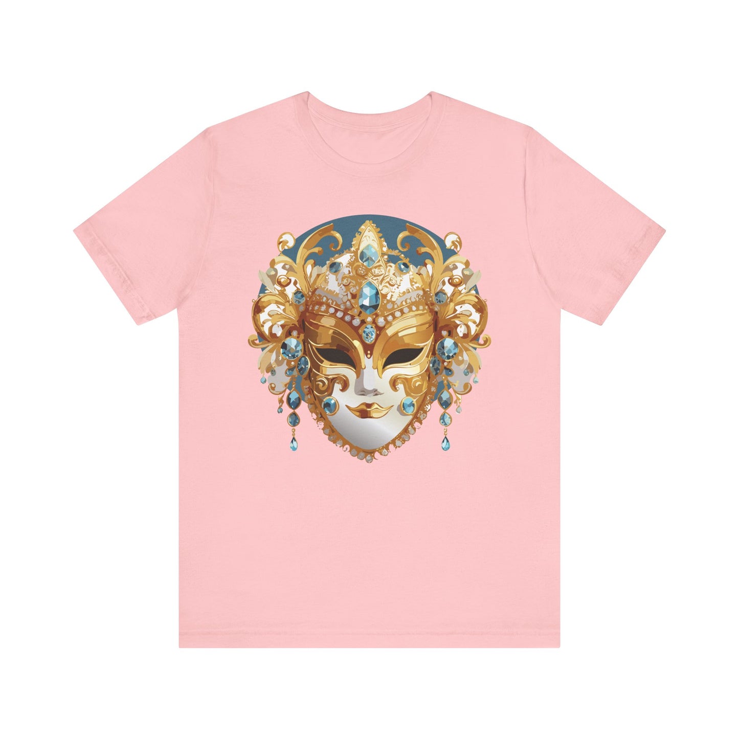 Mask Shirt, Shirt with Mask, Tee Shirt with Gold Face