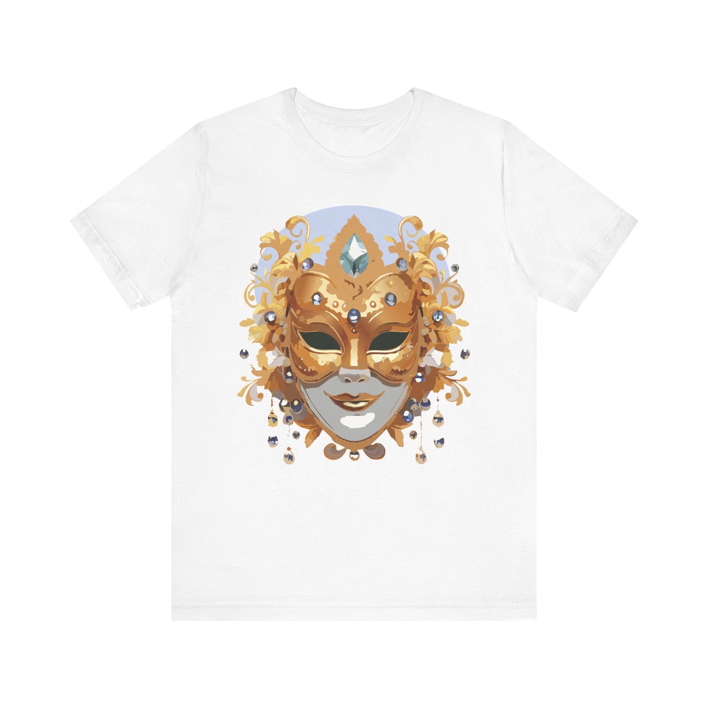 Mask Shirt, Shirt with Mask, Tee Shirt with Gold Face