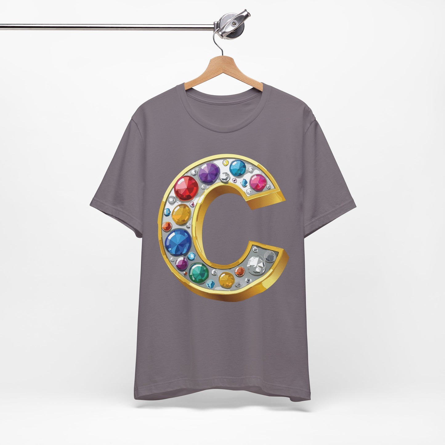 Letter Shirt, Shirt with Letters, Tee Shirt with Gold Letter, Shirt with Antique Letters