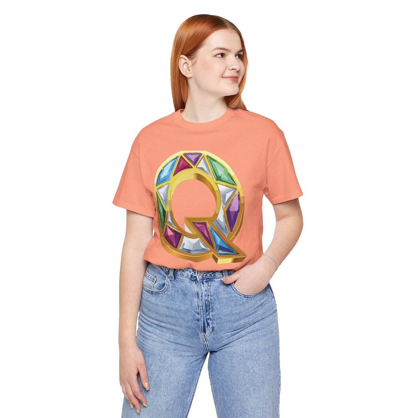 Letter Shirt, Shirt with Letters, Tee Shirt with Gold Letter, Shirt with Antique Letters