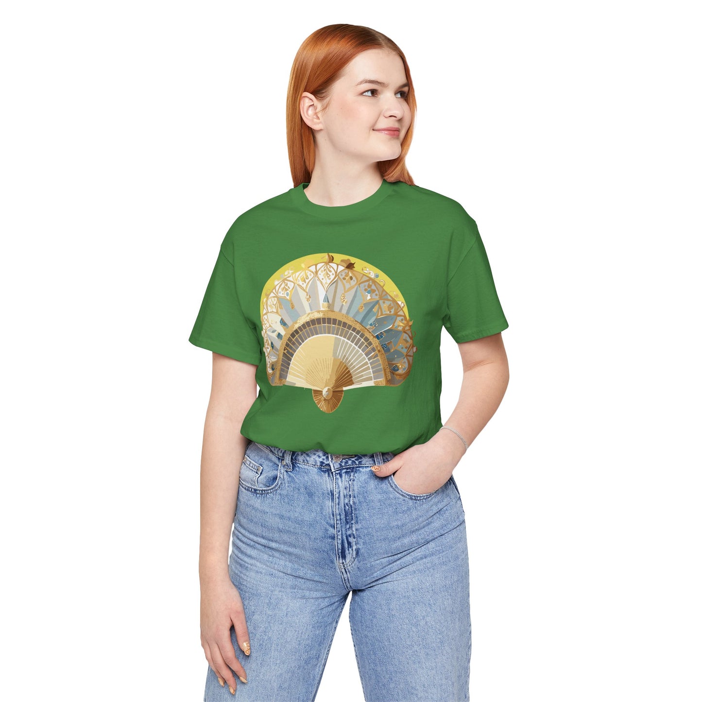 Fan shirt, Shirt with Fan, Tee Shirt with Gold Blower