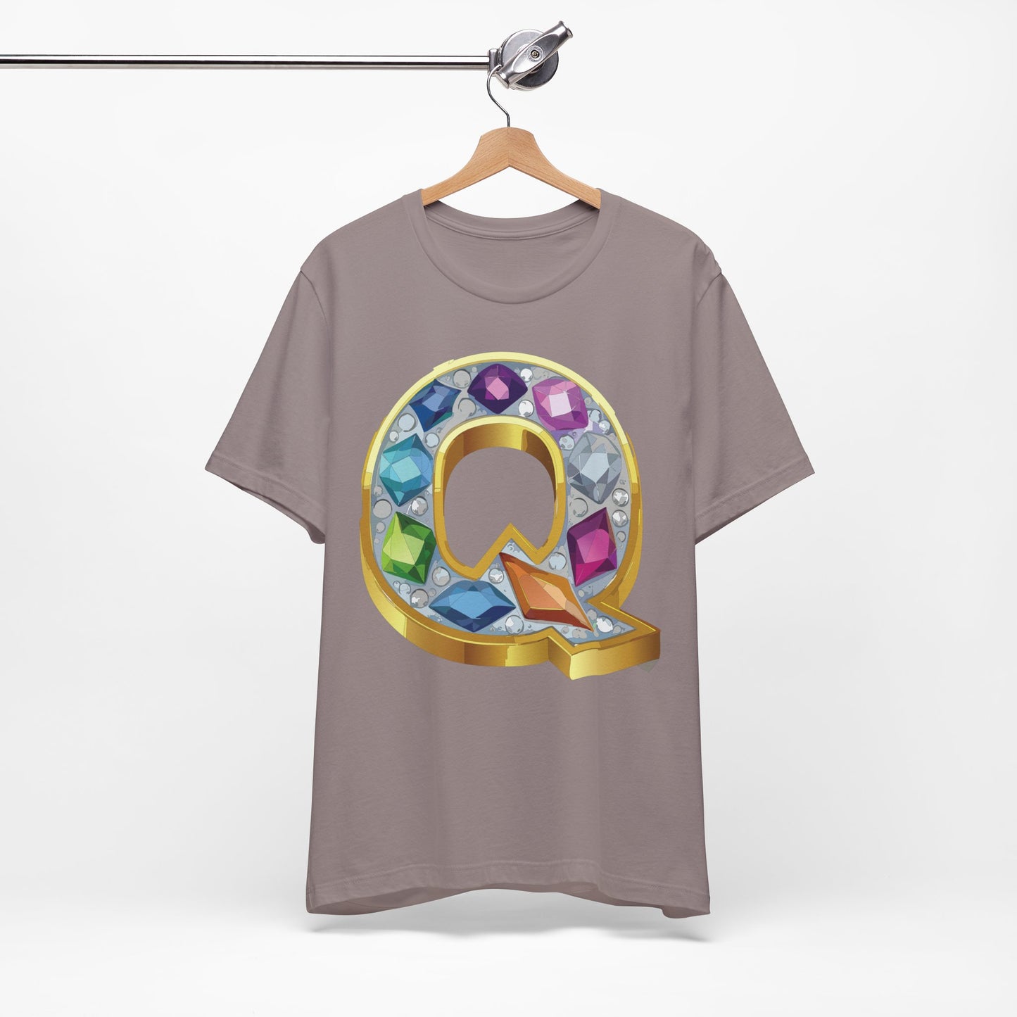 Letter Shirt, Shirt with Letters, Tee Shirt with Gold Letter, Shirt with Antique Letters