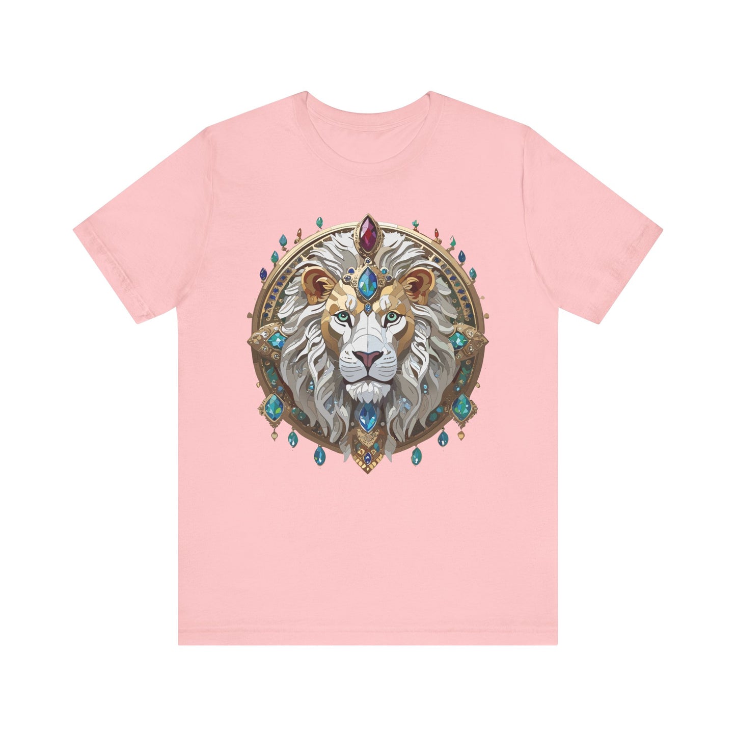 Animal Shirt, Shirt with Animal, Tee Shirt with Gold Animal Medal, Shirt with Antique Animal Medallion