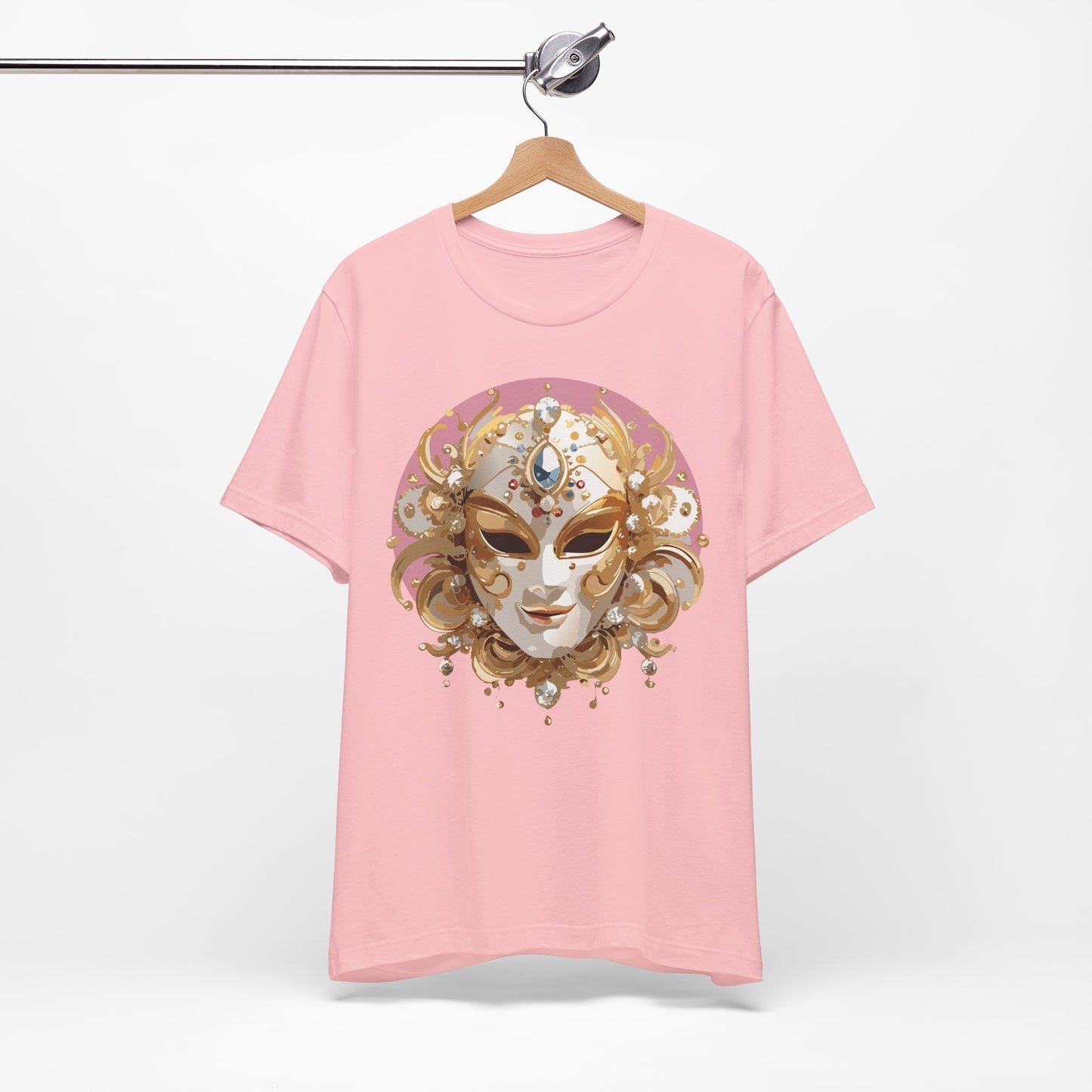 Mask Shirt, Shirt with Mask, Tee Shirt with Gold Face