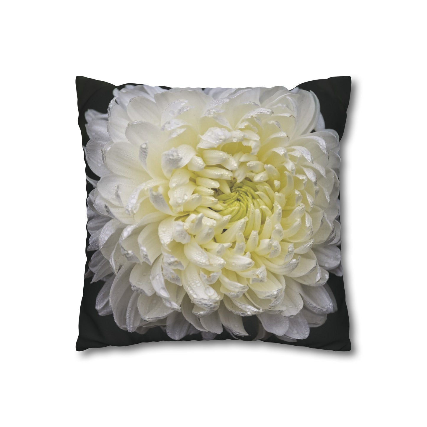 Floral Faux Suede Square Pillowcase