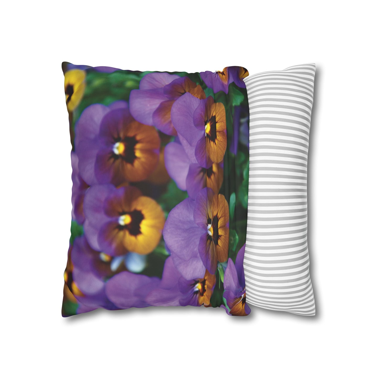 Floral Faux Suede Square Pillowcase