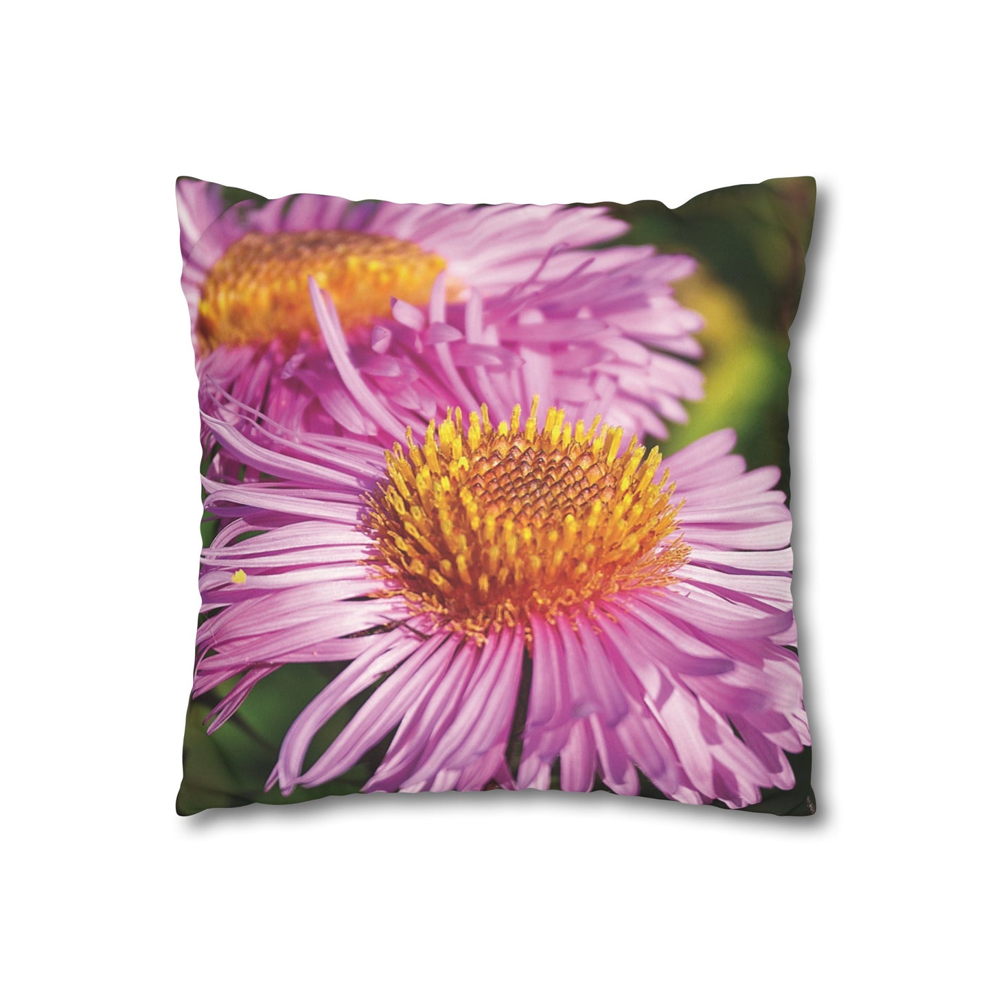 Floral Faux Suede Square Pillowcase