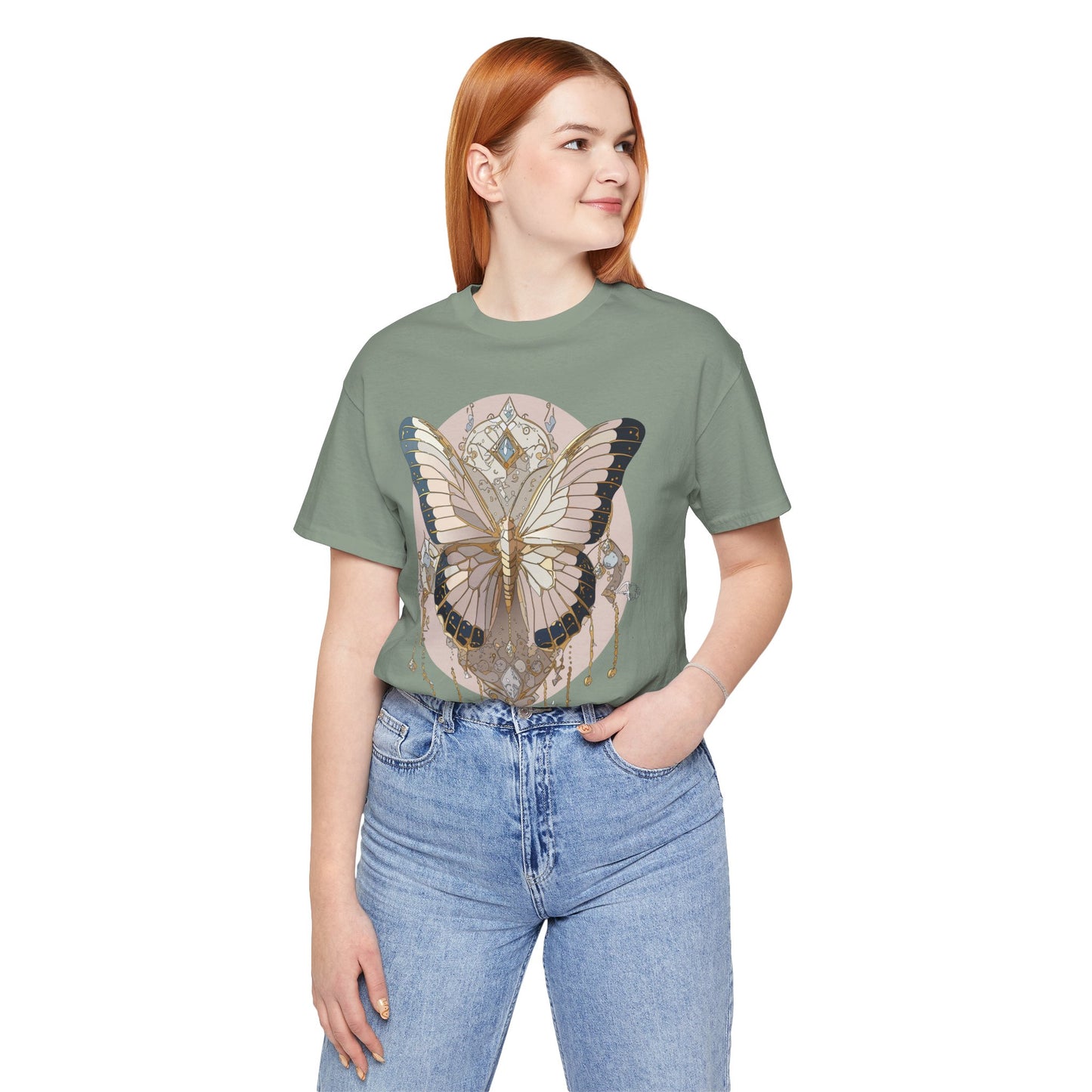 Butterfly Shirt, Shirt with Butterfly, Tee Shirt with Antique Butterfly