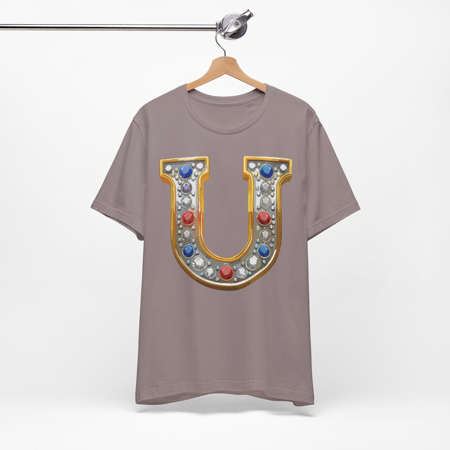 Letter Shirt, Shirt with Letters, Tee Shirt with Gold Letter, Shirt with Antique Letters