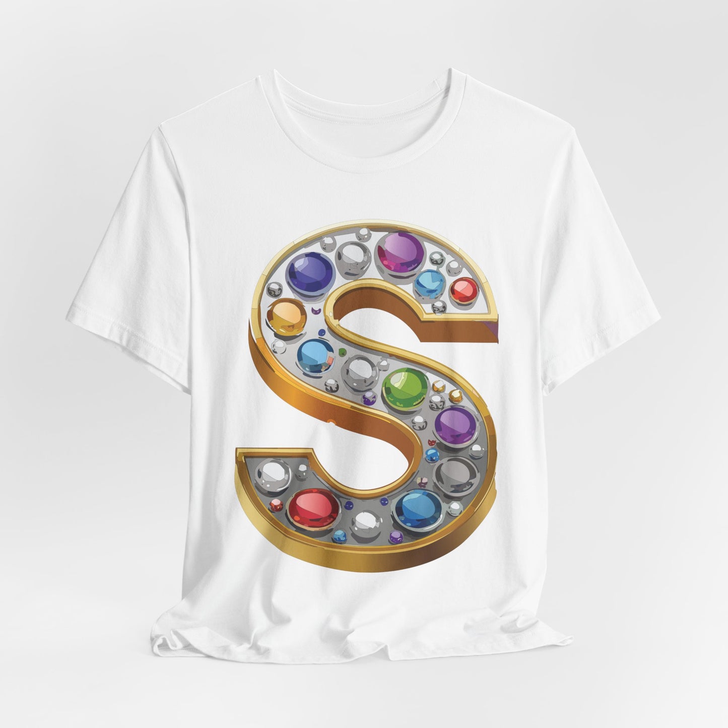 Letter Shirt, Shirt with Letters, Tee Shirt with Gold Letter, Shirt with Antique Letters