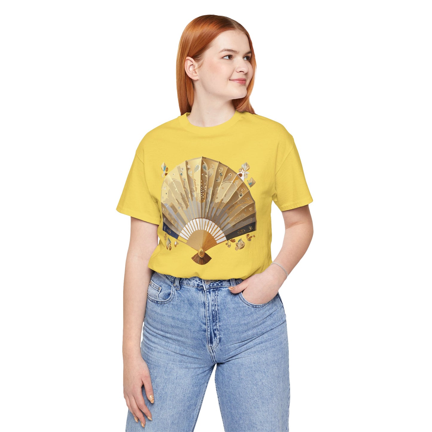 Fan shirt, Shirt with Fan, Tee Shirt with Gold Blower