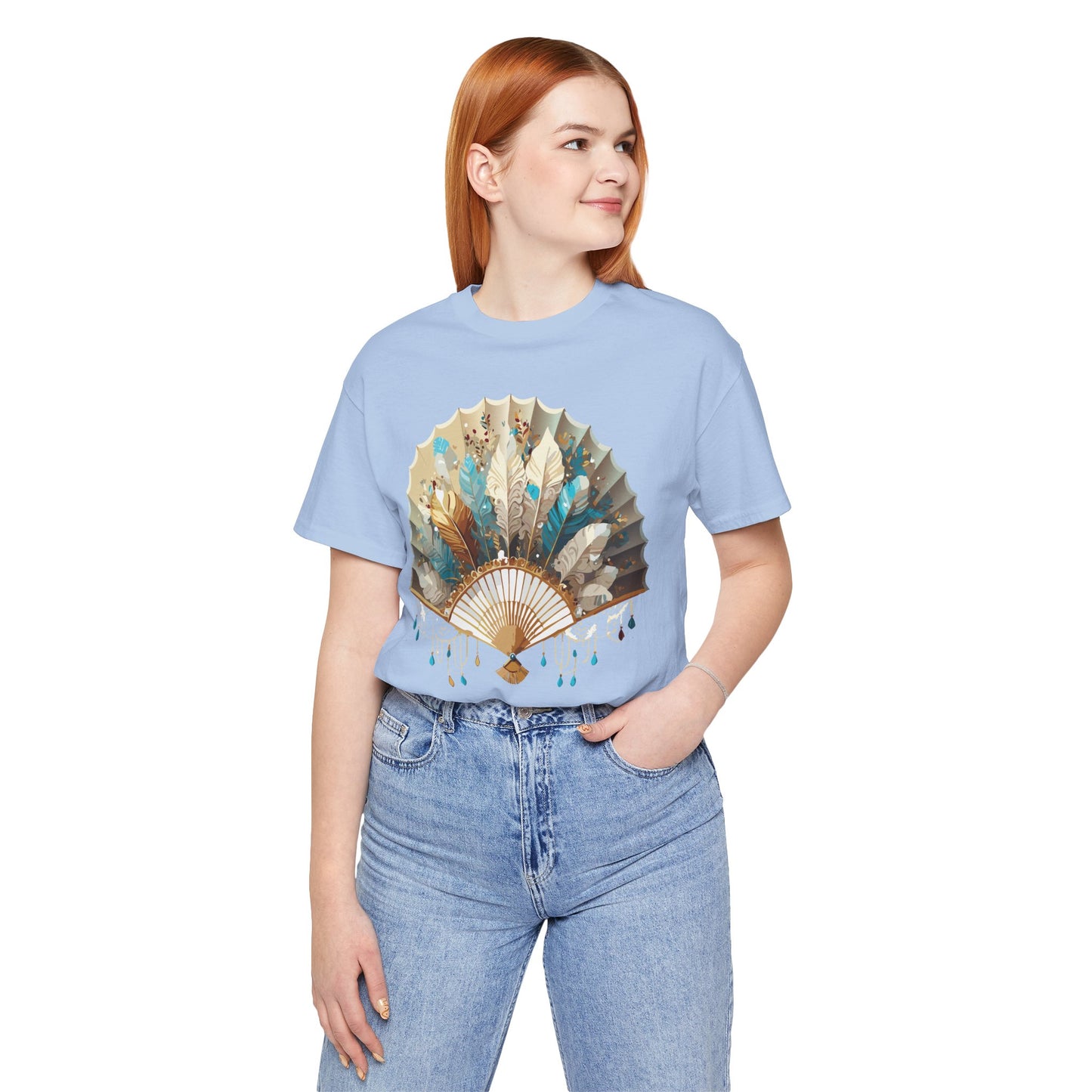 Fan shirt, Shirt with Fan, Tee Shirt with Gold Blower