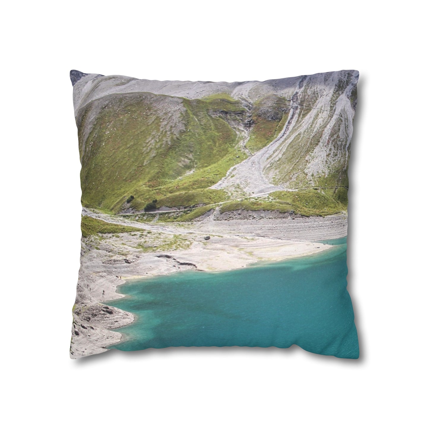 Faux Suede Square Pillowcase with Landscape