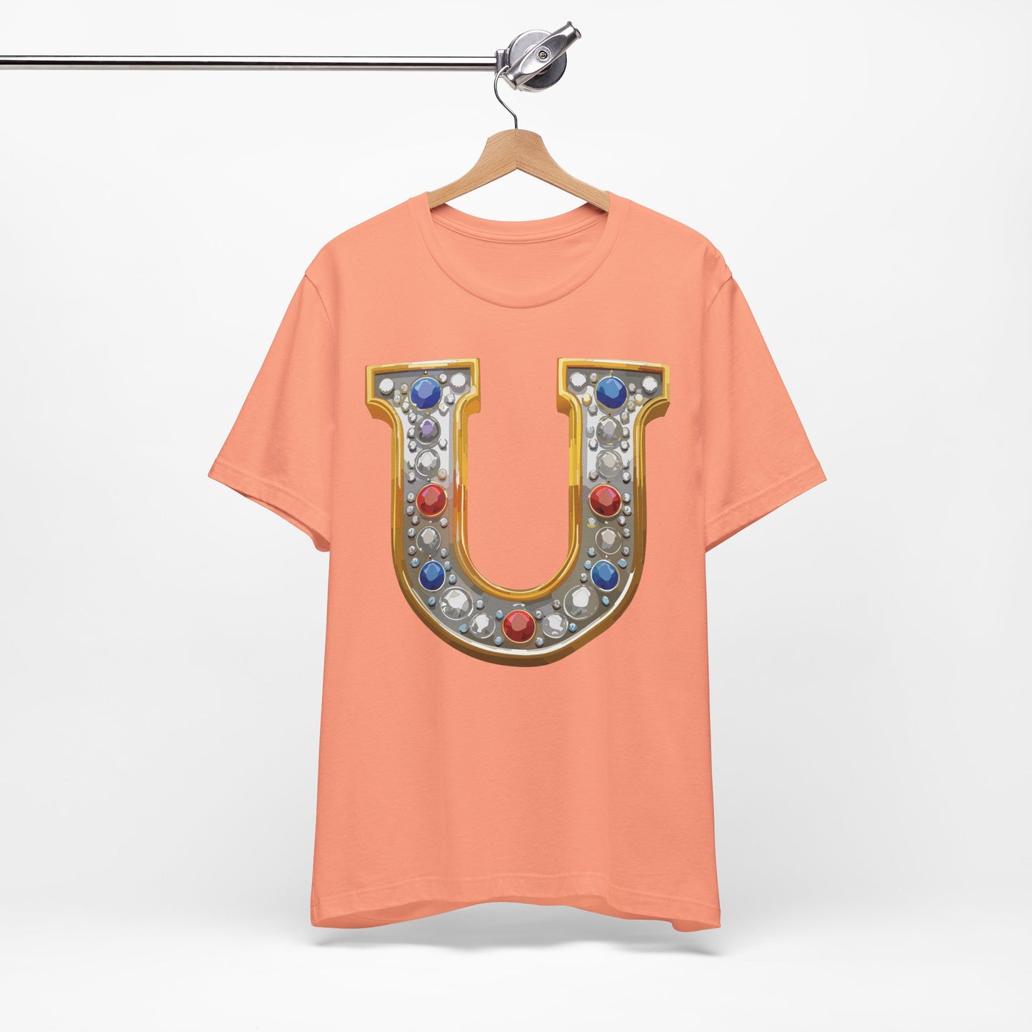 Letter Shirt, Shirt with Letters, Tee Shirt with Gold Letter, Shirt with Antique Letters