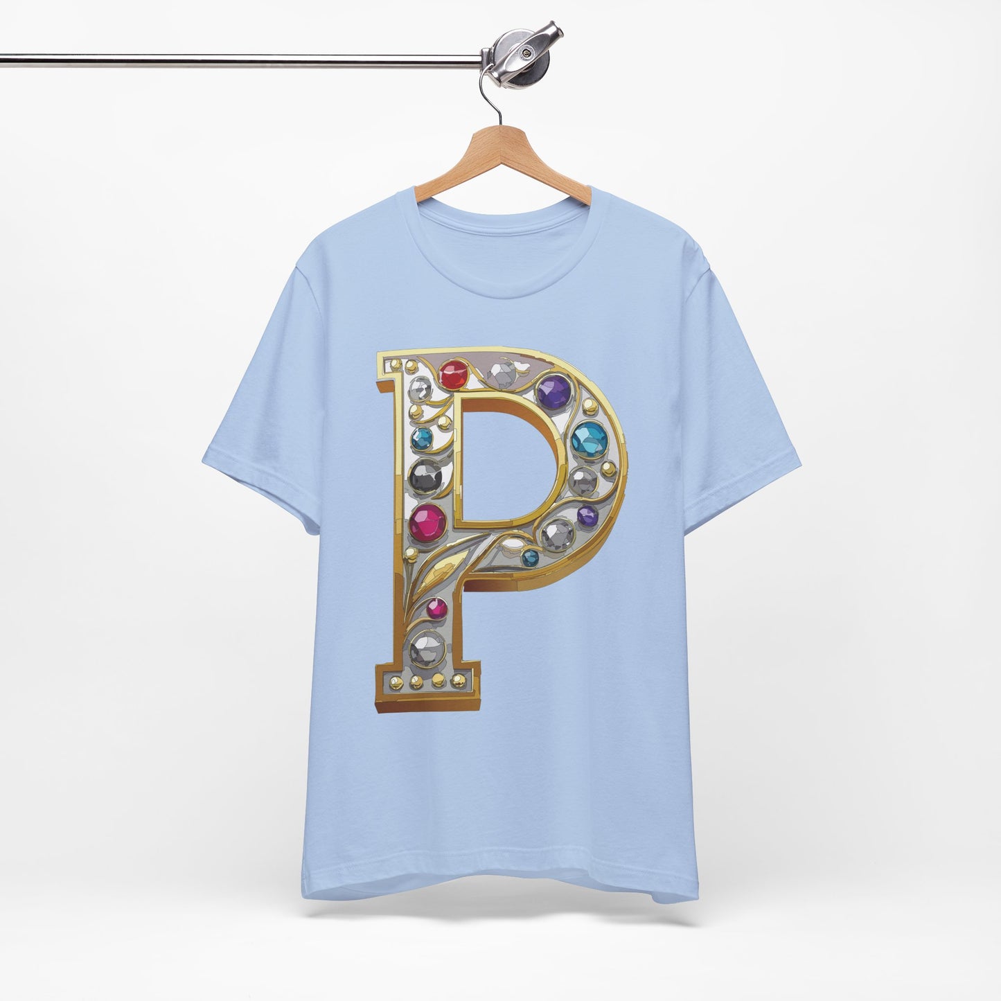 Letter Shirt, Shirt with Letters, Tee Shirt with Gold Letter, Shirt with Antique Letters