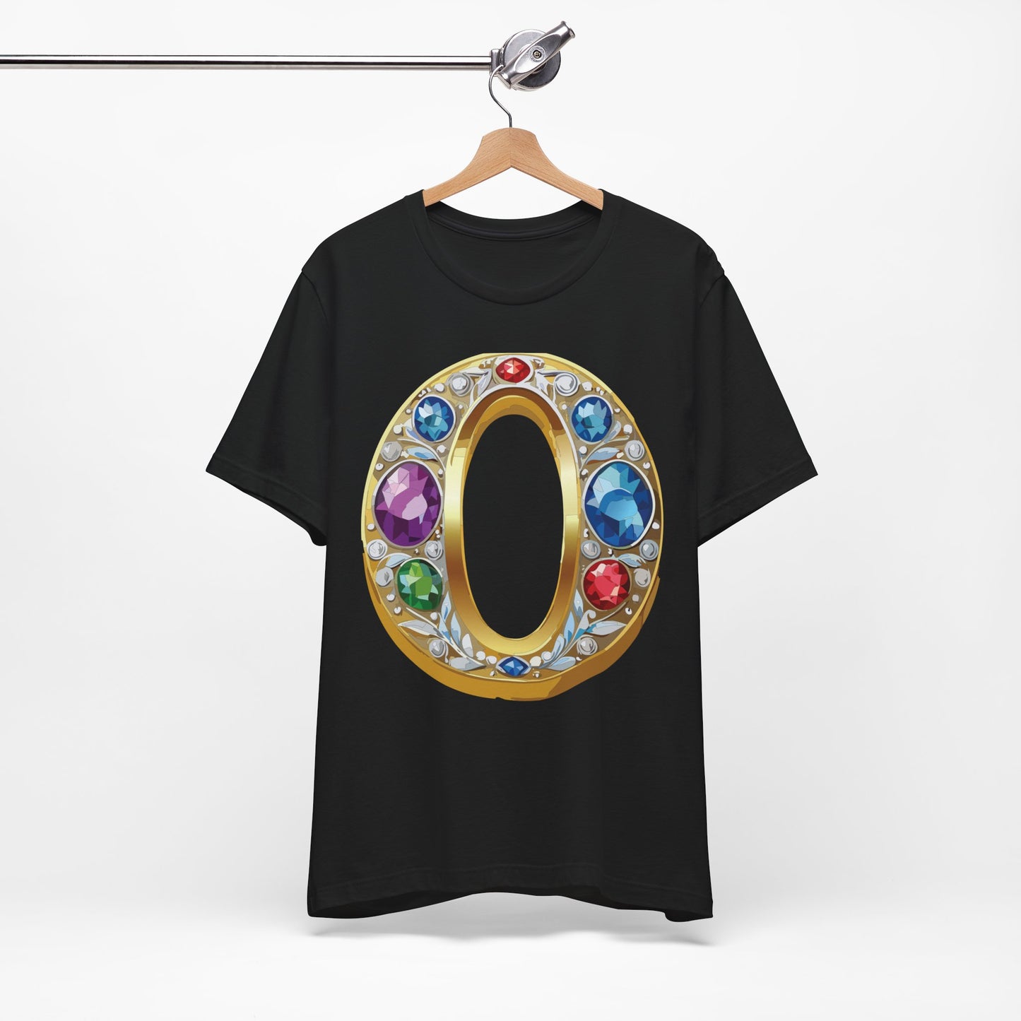 Letter Shirt, Shirt with Letters, Tee Shirt with Gold Letter, Shirt with Antique Letters