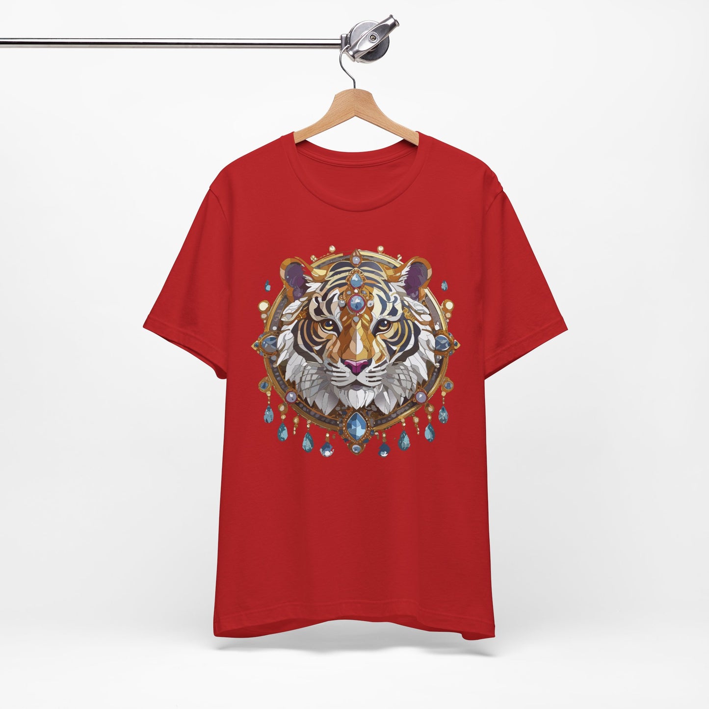 Animal Shirt, Shirt with Animal, Tee Shirt with Gold Animal Medal, Shirt with Antique Animal Medallion