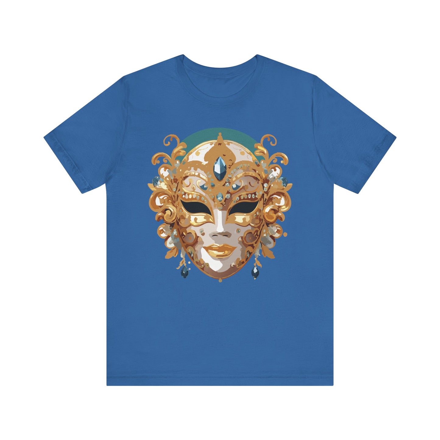 Mask Shirt, Shirt with Mask, Tee Shirt with Gold Face
