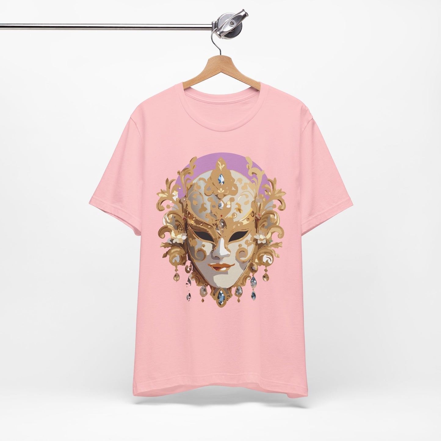 Mask Shirt, Shirt with Mask, Tee Shirt with Gold Face