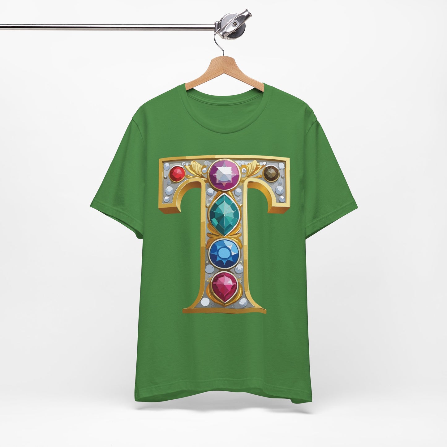 Letter Shirt, Shirt with Letters, Tee Shirt with Gold Letter, Shirt with Antique Letters