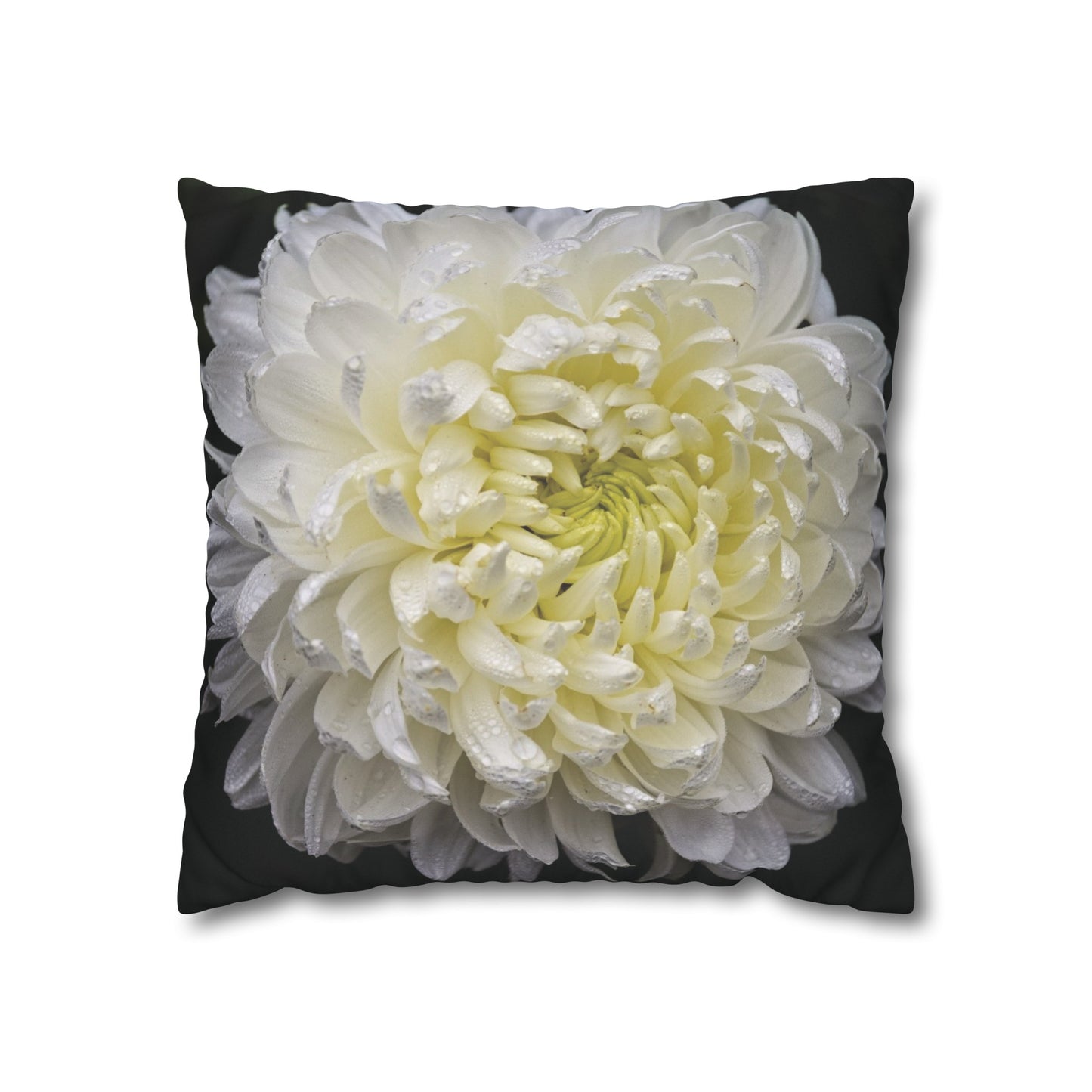 Floral Faux Suede Square Pillowcase