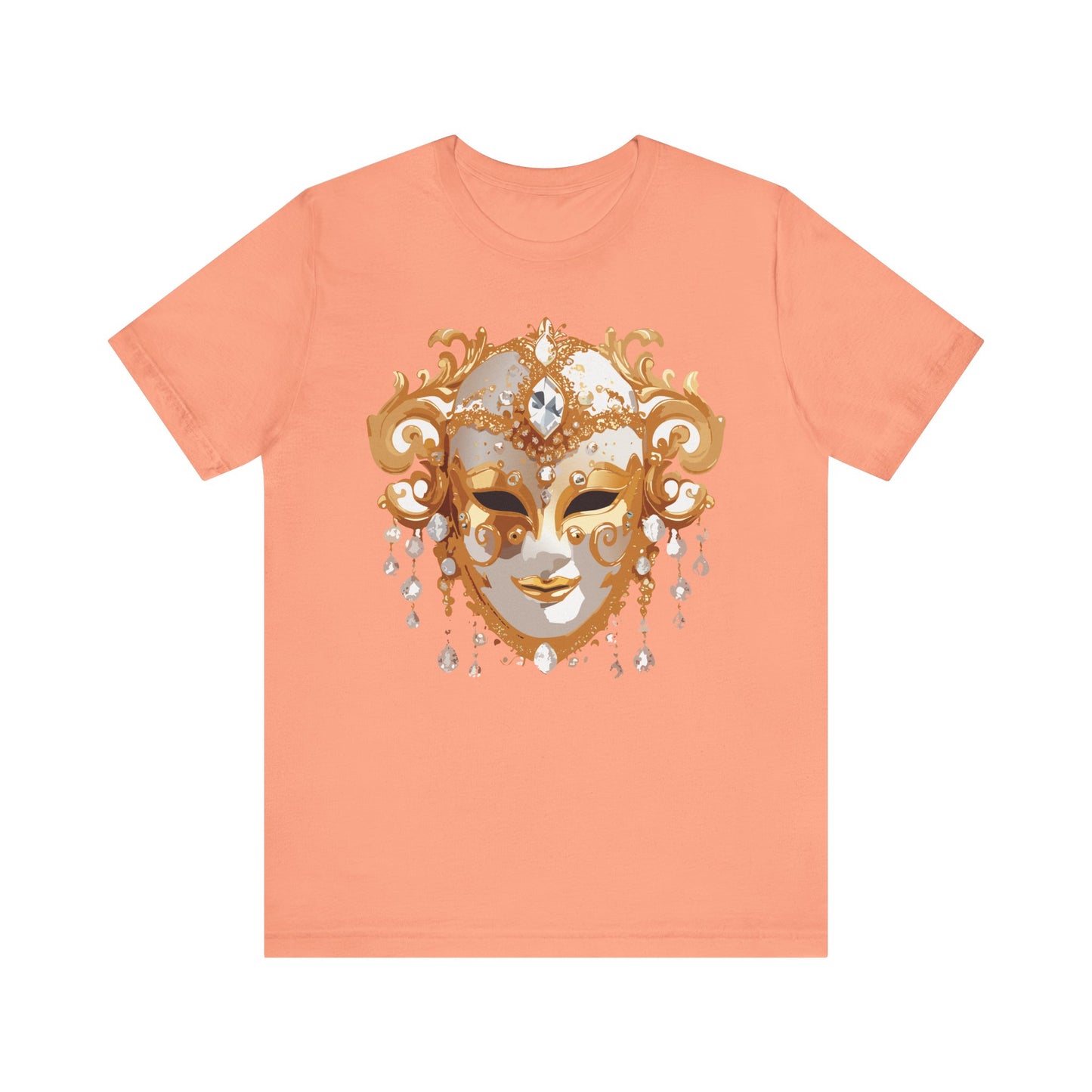 Mask Shirt, Shirt with Mask, Tee Shirt with Gold Face