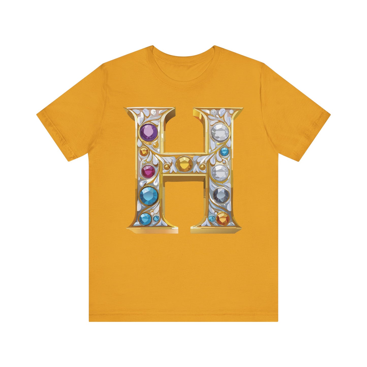 Letter Shirt, Shirt with Letters, Tee Shirt with Gold Letter, Shirt with Antique Letters