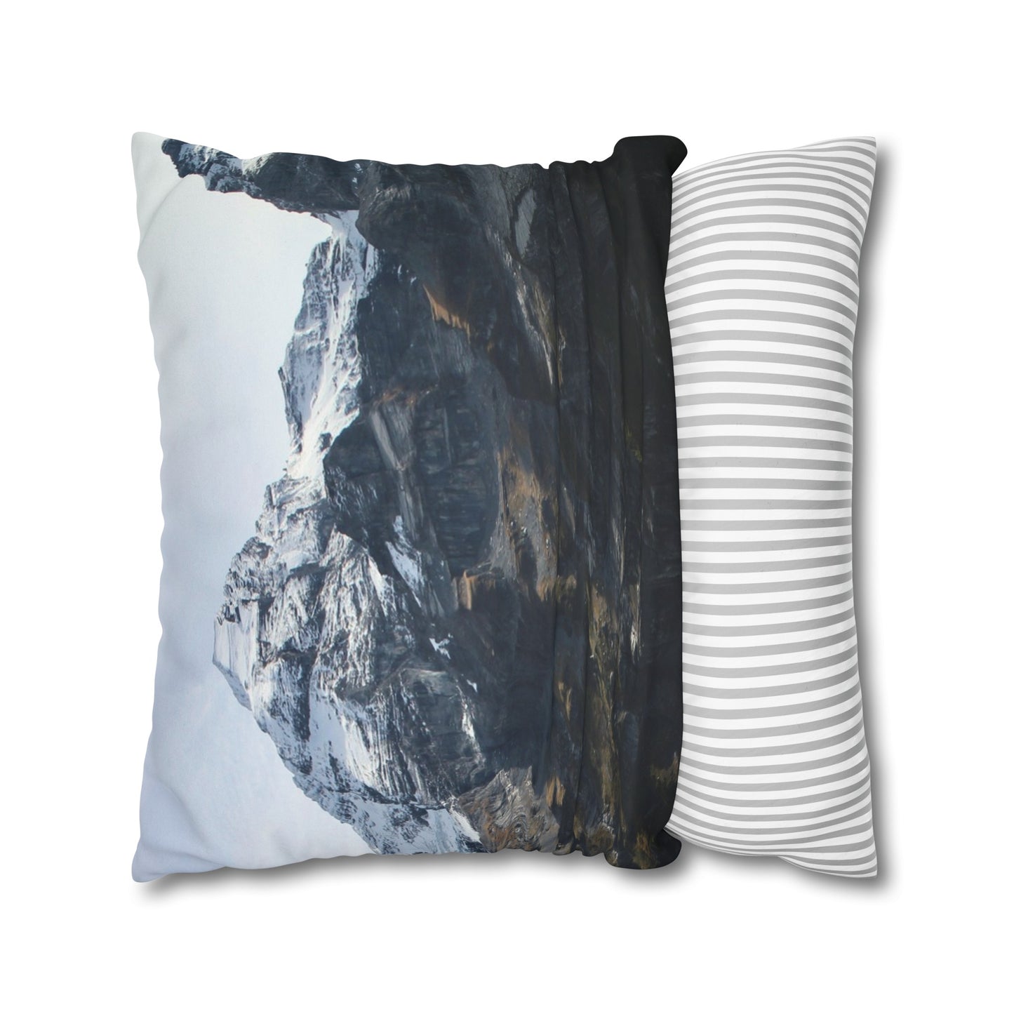 Faux Suede Square Pillowcase with Landscape