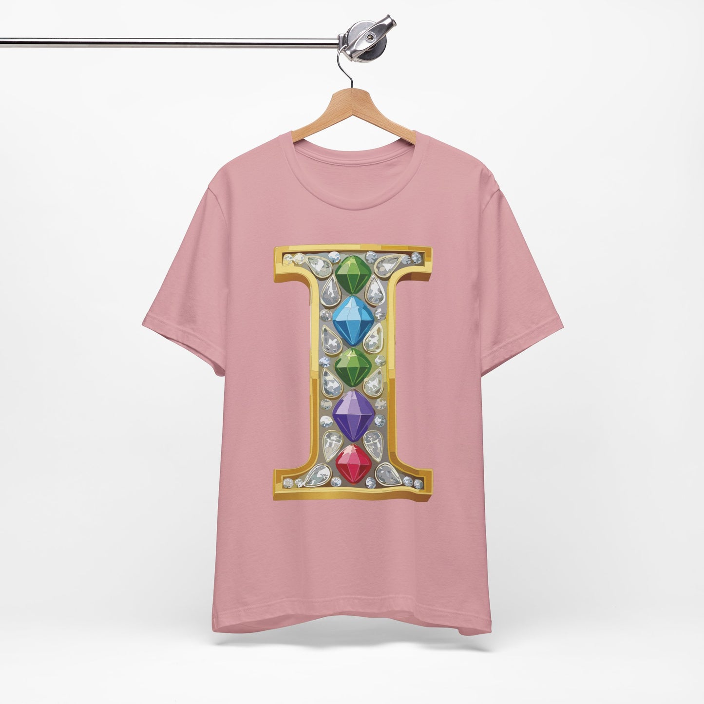 Letter Shirt, Shirt with Letters, Tee Shirt with Gold Letter, Shirt with Antique Letters