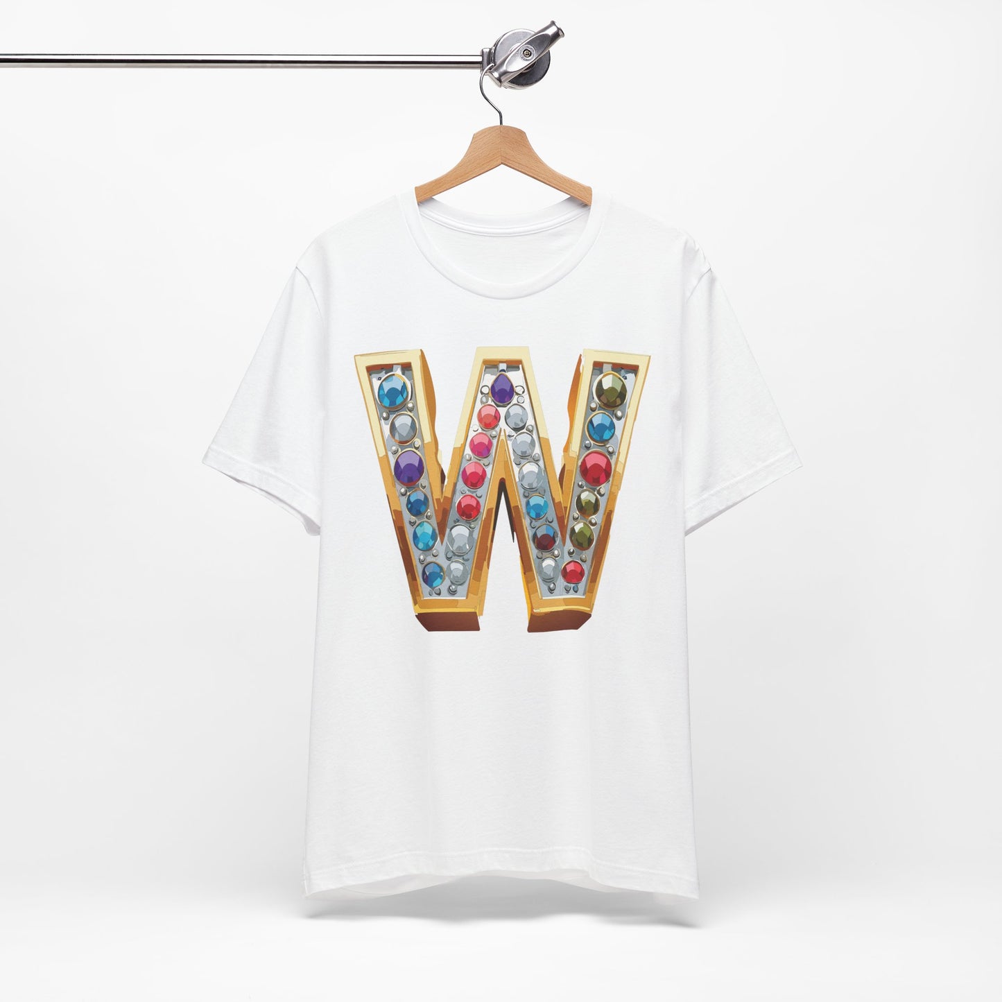 Letter Shirt, Shirt with Letters, Tee Shirt with Gold Letter, Shirt with Antique Letters