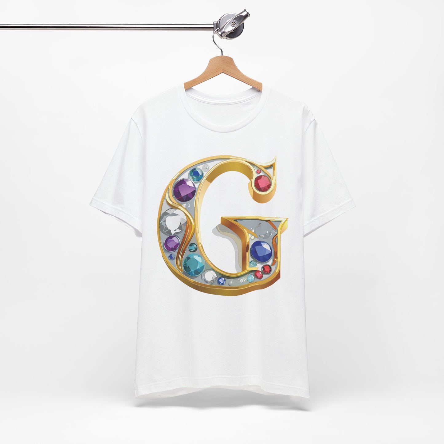 Letter Shirt, Shirt with Letters, Tee Shirt with Gold Letter, Shirt with Antique Letters