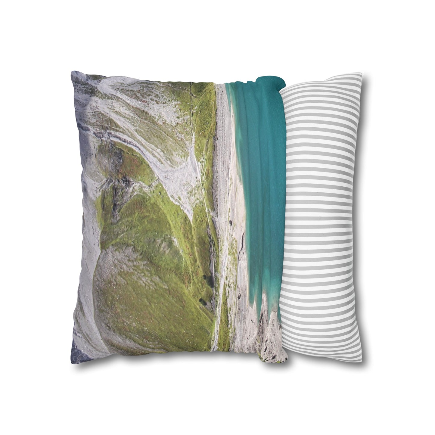 Faux Suede Square Pillowcase with Landscape