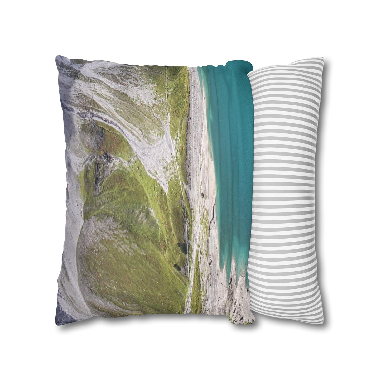 Faux Suede Square Pillowcase with Landscape