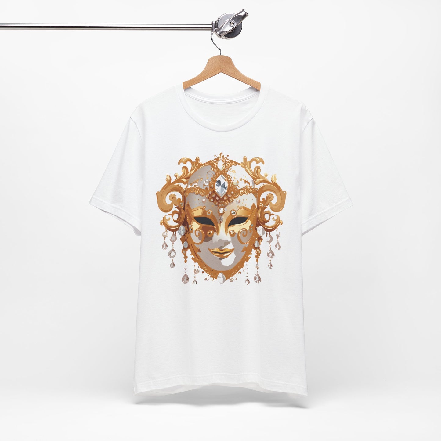 Mask Shirt, Shirt with Mask, Tee Shirt with Gold Face