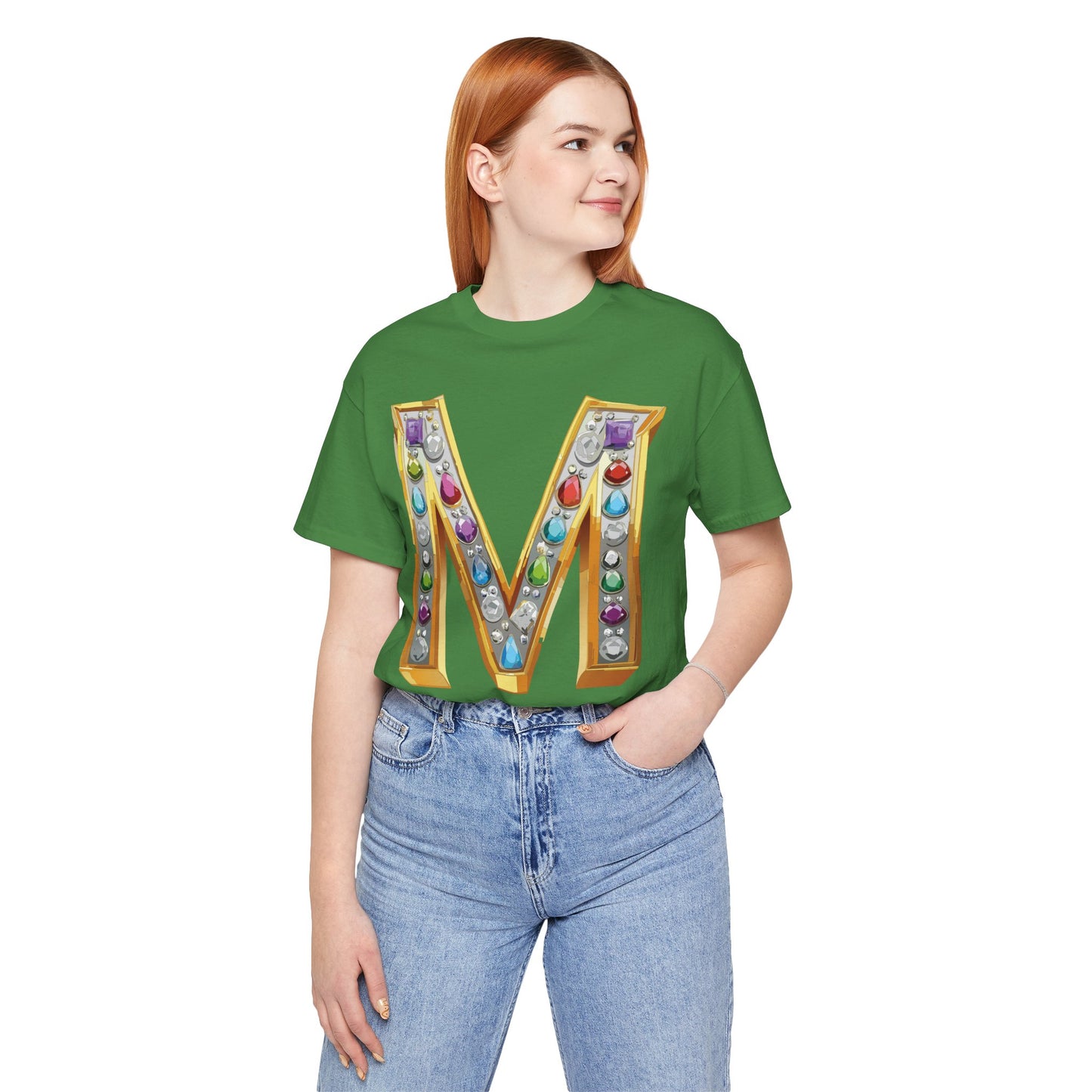 Letter Shirt, Shirt with Letters, Tee Shirt with Gold Letter, Shirt with Antique Letters