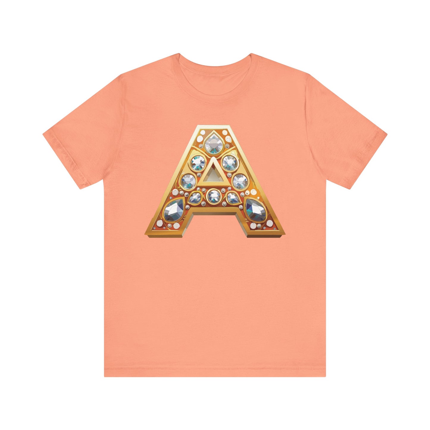 Letter Shirt, Shirt with Letters, Tee Shirt with Gold Letter, Shirt with Antique Letters
