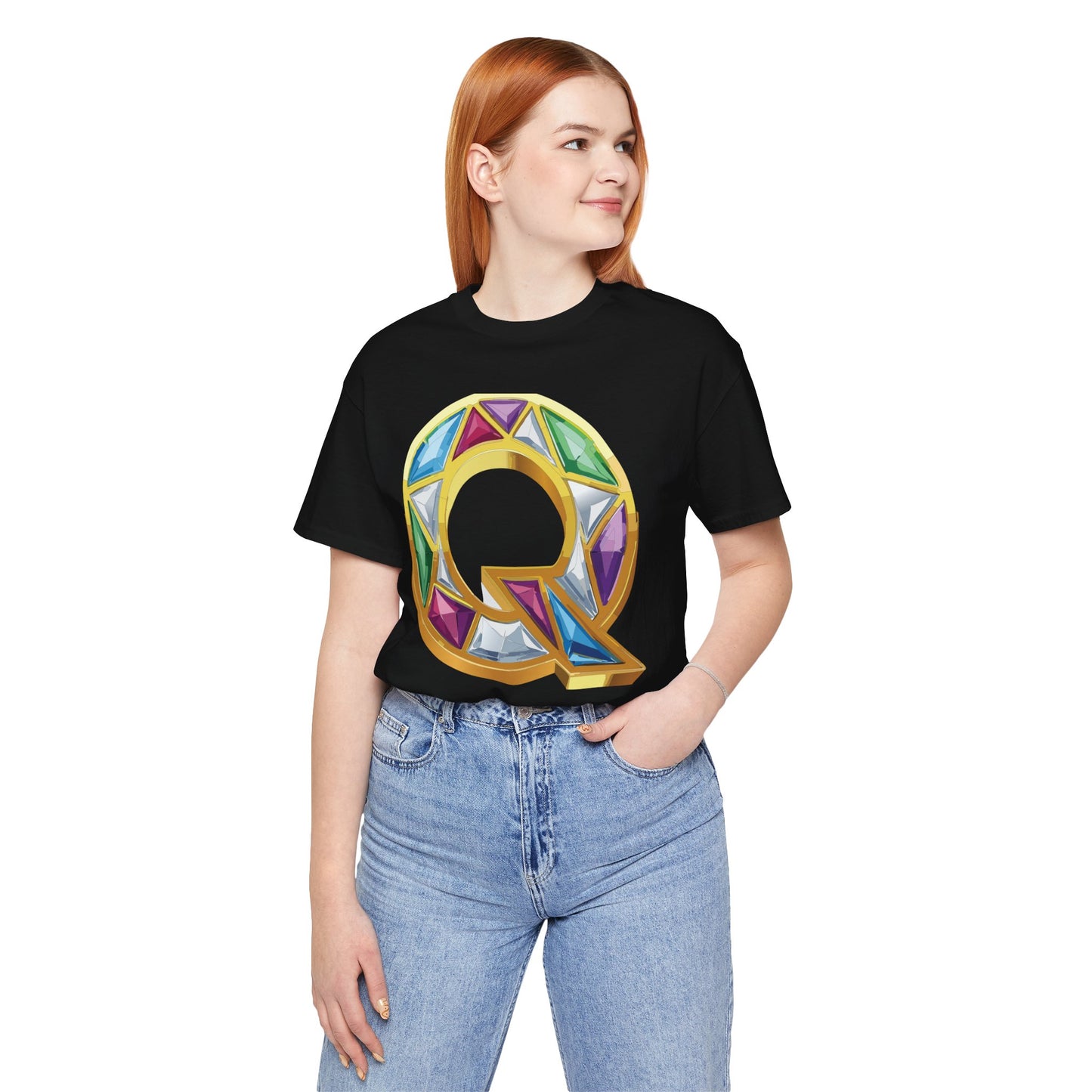 Letter Shirt, Shirt with Letters, Tee Shirt with Gold Letter, Shirt with Antique Letters