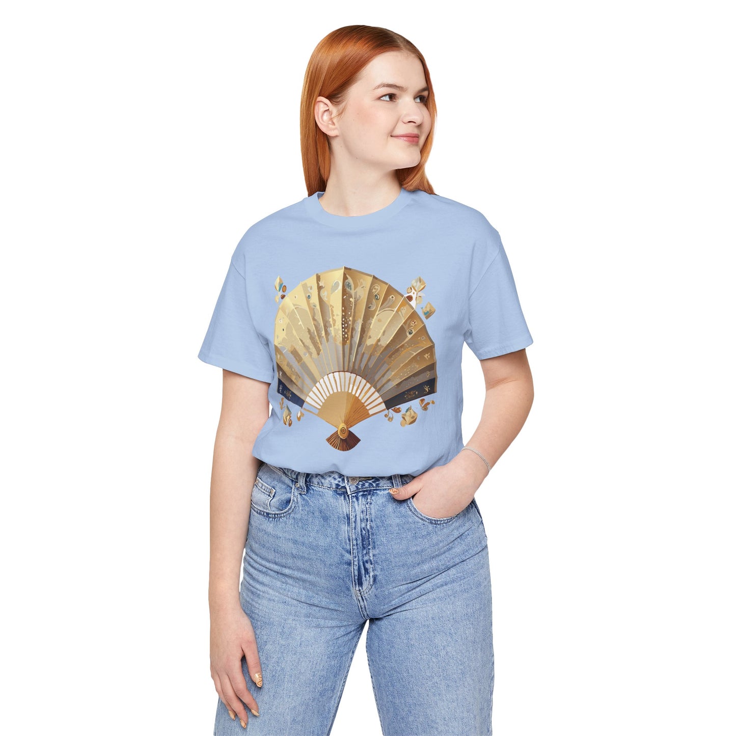 Fan shirt, Shirt with Fan, Tee Shirt with Gold Blower