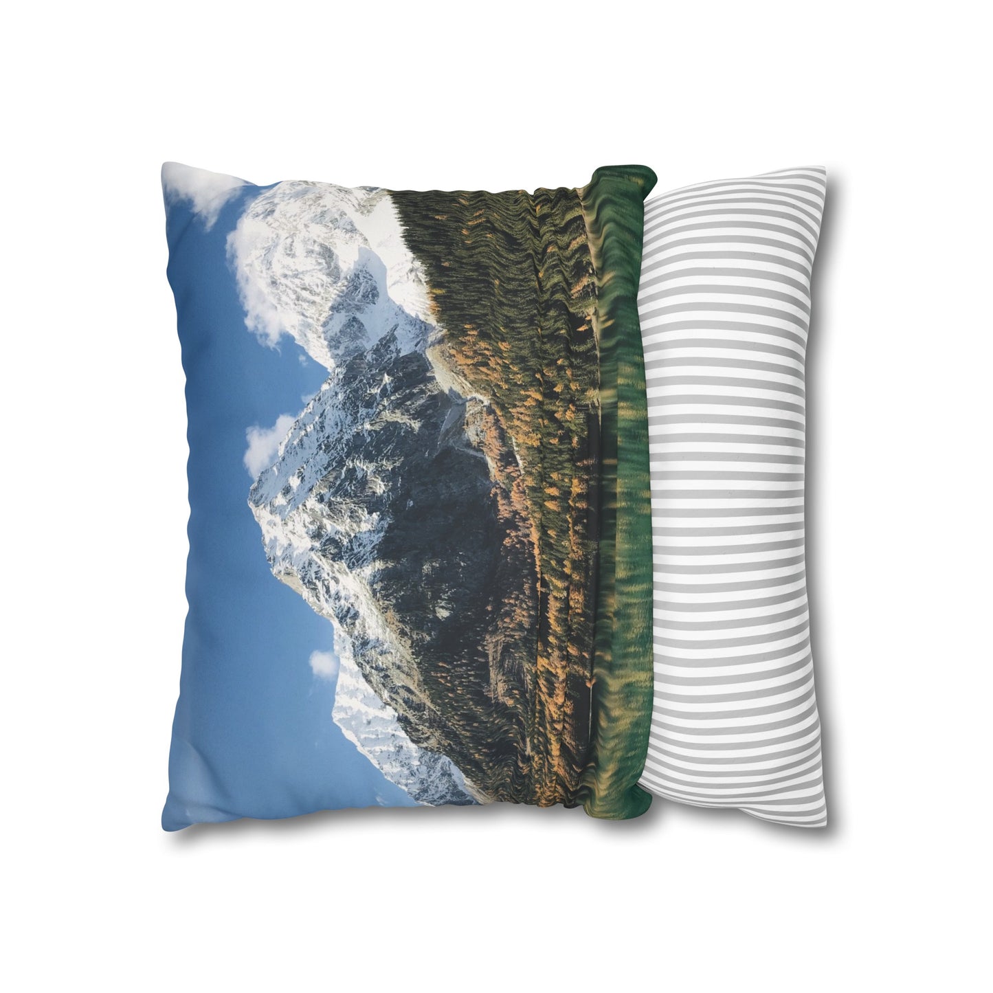 Faux Suede Square Pillowcase with Landscape